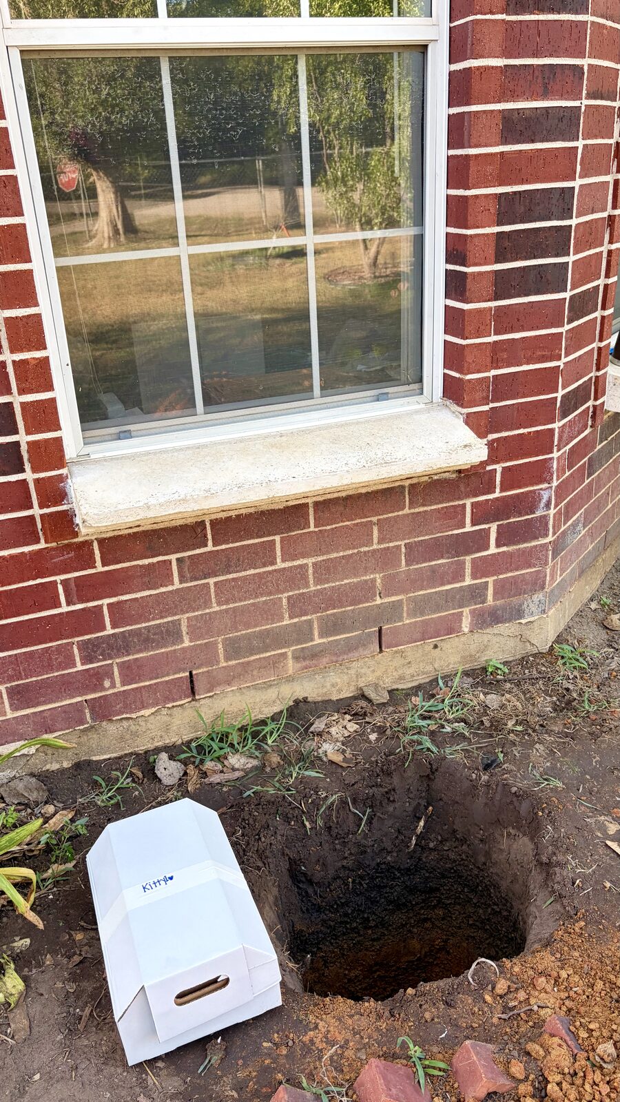 Kitty 1’s burial place beneath the window where she used to sit
